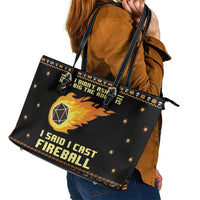I Said I Cast Fireball Christmas Leather Tote Bag I Said I Cast Fireball - Wonder Print Shop