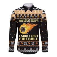I Said I Cast Fireball Christmas Long Sleeve Button Shirt I Said I Cast Fireball - Wonder Print Shop