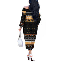 I Said I Cast Fireball Christmas Off The Shoulder Long Sleeve Dress I Said I Cast Fireball - Wonder Print Shop