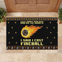 I Said I Cast Fireball Christmas Rubber Doormat I Said I Cast Fireball - Wonder Print Shop