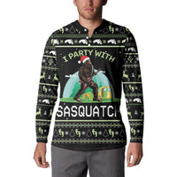I'm Party With Sasquatch Camping Button Sweatshirt I'm Party With Sasquatch - Wonder Print Shop