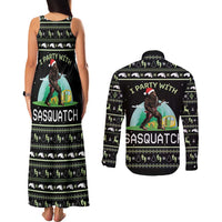 I'm Party With Sasquatch Camping Couples Matching Tank Maxi Dress and Long Sleeve Button Shirt I'm Party With Sasquatch - Wonder Print Shop