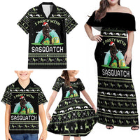 I'm Party With Sasquatch Camping Family Matching Off Shoulder Maxi Dress and Hawaiian Shirt I'm Party With Sasquatch - Wonder Print Shop