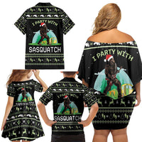 I'm Party With Sasquatch Camping Family Matching Off Shoulder Short Dress and Hawaiian Shirt I'm Party With Sasquatch - Wonder Print Shop