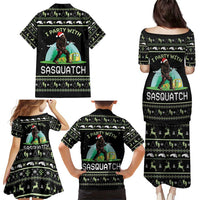 I'm Party With Sasquatch Camping Family Matching Puletasi and Hawaiian Shirt I'm Party With Sasquatch - Wonder Print Shop