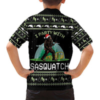 I'm Party With Sasquatch Camping Family Matching Short Sleeve Bodycon Dress and Hawaiian Shirt I'm Party With Sasquatch - Wonder Print Shop