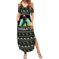 I'm Party With Sasquatch Camping Family Matching Summer Maxi Dress and Hawaiian Shirt I'm Party With Sasquatch - Wonder Print Shop