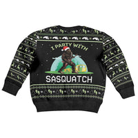 Christmas Im Party With Sasquatch Camping Kid Ugly Christmas Sweater - Wonder Print Shop