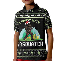 I'm Party With Sasquatch Camping Kid Polo Shirt I'm Party With Sasquatch - Wonder Print Shop