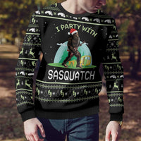 Christmas Im Party With Sasquatch Camping Ugly Christmas Sweater - Wonder Print Shop