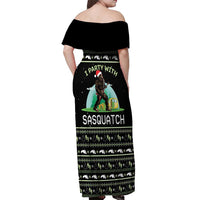 I'm Party With Sasquatch Camping Off Shoulder Maxi Dress I'm Party With Sasquatch - Wonder Print Shop