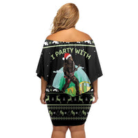 I'm Party With Sasquatch Camping Off Shoulder Short Dress I'm Party With Sasquatch - Wonder Print Shop