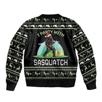 I'm Party With Sasquatch Camping Sleeve Zip Bomber Jacket I'm Party With Sasquatch - Wonder Print Shop