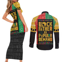 Black Father By Popular Demand African Couples Matching Short Sleeve Bodycon Dress and Long Sleeve Button Shirt - Wonder Print Shop