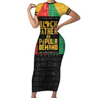 Black Father By Popular Demand African Family Matching Short Sleeve Bodycon Dress and Hawaiian Shirt - Wonder Print Shop