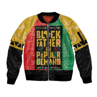 Black Father By Popular Demand African Sleeve Zip Bomber Jacket - Wonder Print Shop