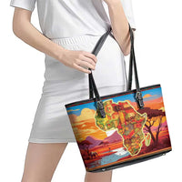 African Heritage and Celebrated Christmas Leather Tote Bag - Wonder Print Shop