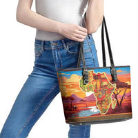 African Heritage and Celebrated Christmas Leather Tote Bag - Wonder Print Shop
