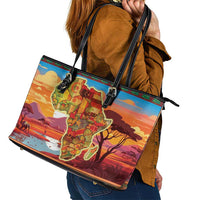 African Heritage and Celebrated Christmas Leather Tote Bag - Wonder Print Shop