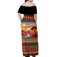 African Heritage and Celebrated Christmas Off Shoulder Maxi Dress - Wonder Print Shop