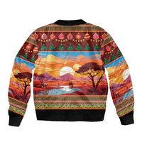 African Heritage and Celebrated Christmas Sleeve Zip Bomber Jacket - Wonder Print Shop