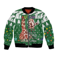 Giraffe Autism Bomber Jacket Seeing The World From Different Angles - Wonder Print Shop