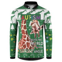 Giraffe Autism Button Sweatshirt Seeing The World From Different Angles - Wonder Print Shop