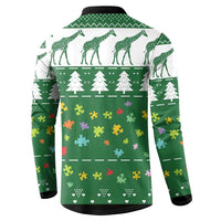 Giraffe Autism Button Sweatshirt Seeing The World From Different Angles - Wonder Print Shop