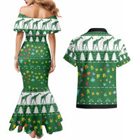 Giraffe Autism Couples Matching Mermaid Dress and Hawaiian Shirt Seeing The World From Different Angles - Wonder Print Shop