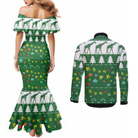 Giraffe Autism Couples Matching Mermaid Dress and Long Sleeve Button Shirt Seeing The World From Different Angles