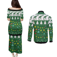 Giraffe Autism Couples Matching Puletasi and Long Sleeve Button Shirt Seeing The World From Different Angles - Wonder Print Shop