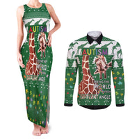 Giraffe Autism Couples Matching Tank Maxi Dress and Long Sleeve Button Shirt Seeing The World From Different Angles - Wonder Print Shop