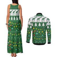 Giraffe Autism Couples Matching Tank Maxi Dress and Long Sleeve Button Shirt Seeing The World From Different Angles - Wonder Print Shop