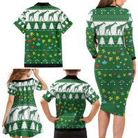 Giraffe Autism Family Matching Long Sleeve Bodycon Dress and Hawaiian Shirt Seeing The World From Different Angles - Wonder Print Shop