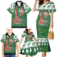 Giraffe Autism Family Matching Mermaid Dress and Hawaiian Shirt Seeing The World From Different Angles - Wonder Print Shop