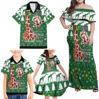 Giraffe Autism Family Matching Off Shoulder Maxi Dress and Hawaiian Shirt Seeing The World From Different Angles - Wonder Print Shop
