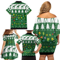 Giraffe Autism Family Matching Off Shoulder Short Dress and Hawaiian Shirt Seeing The World From Different Angles - Wonder Print Shop