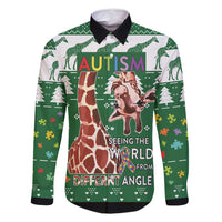 Giraffe Autism Family Matching Off Shoulder Short Dress and Hawaiian Shirt Seeing The World From Different Angles - Wonder Print Shop