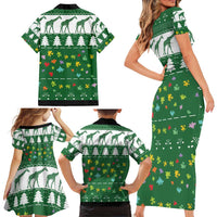 Giraffe Autism Family Matching Short Sleeve Bodycon Dress and Hawaiian Shirt Seeing The World From Different Angles - Wonder Print Shop