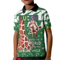 Giraffe Autism Kid Polo Shirt Seeing The World From Different Angles - Wonder Print Shop