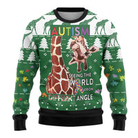 Giraffe Autism Ugly Christmas Sweater Seeing The World From Different Angles - Wonder Print Shop