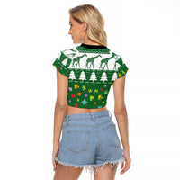 Giraffe Autism Raglan Cropped T Shirt Seeing The World From Different Angles - Wonder Print Shop