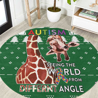 Giraffe Autism Round Carpet Seeing The World From Different Angles