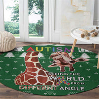 Giraffe Autism Round Carpet Seeing The World From Different Angles