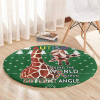 Giraffe Autism Round Carpet Seeing The World From Different Angles