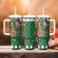 Giraffe Autism Tumbler With Handle Seeing The World From Different Angles - Wonder Print Shop