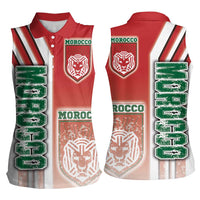 Morocco Football Women Sleeveless Polo Shirt Atlas Lions Soccer - Road To Champion