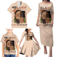 Melanin Every Shade Slays Family Matching Puletasi and Hawaiian Shirt African Women