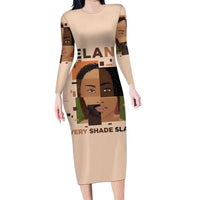 Melanin Every Shade Slays Long Sleeve Bodycon Dress African Women