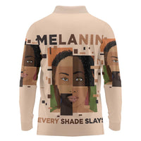 Melanin Every Shade Slays Long Sleeve Polo Shirt African Women